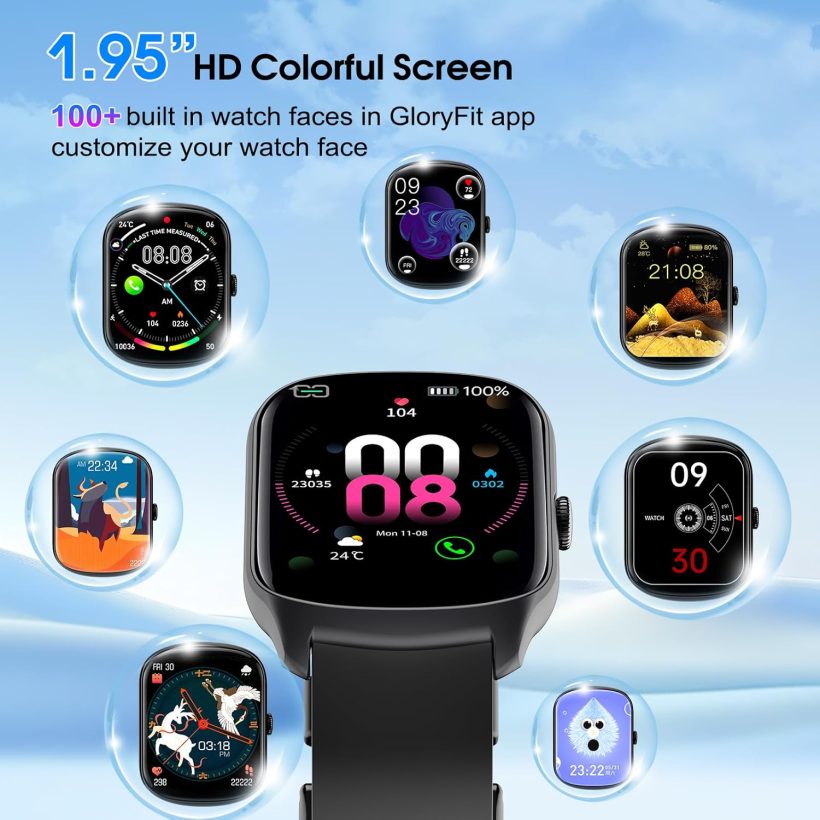 Smart Watch for Men Women (Dial/Answer Calls), 1.95"HD Curved Screen Smartwatch, Heart Rate/Sleep Monitor Fitness Watches, 112+ Sports Modes Activity Trackers, IP68 Waterproof Watch for Android iOS - Image 3