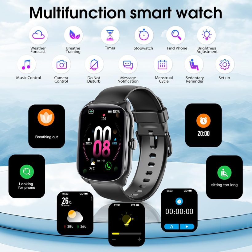 Smart Watch for Men Women (Dial/Answer Calls), 1.95"HD Curved Screen Smartwatch, Heart Rate/Sleep Monitor Fitness Watches, 112+ Sports Modes Activity Trackers, IP68 Waterproof Watch for Android iOS - Image 7